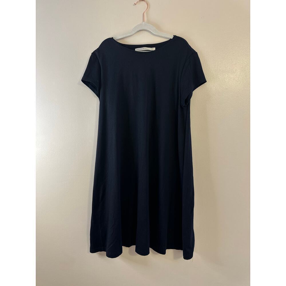 Susana Monaco Crew Black Cap Sleeve Comfort Chic Breathable T-Shirt Dress Large